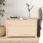 vidaXL Storage Chest / Organizer Box / Blanket Box / Cabinet in Natural Wood – Solid Pine, 80 x 40 x 45.5 cm